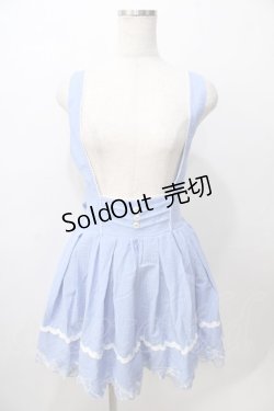 画像1: LIZ LISA / 裾リボン刺繍ジャンスカ 0 ブルー Y-25-08-13-086-LO-OP-SZ-ZY