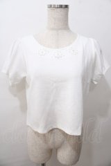 LIZ LISA / お花モチーフ付トップス 0 白 Y-25-08-13-010-LO-TO-SZ-ZY