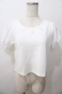 LIZ LISA / お花モチーフ付トップス 0 白 Y-25-08-13-010-LO-TO-SZ-ZY