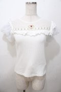 LIZ LISA / ハートヨクリブ刺繍トップス 0 白 Y-25-08-13-011-LO-TO-SZ-ZY