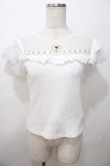 LIZ LISA / ハートヨクリブ刺繍トップス 0 白 Y-25-08-13-011-LO-TO-SZ-ZY