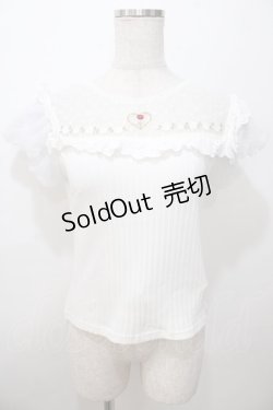画像1: LIZ LISA / ハートヨクリブ刺繍トップス 0 白 Y-25-08-13-011-LO-TO-SZ-ZY