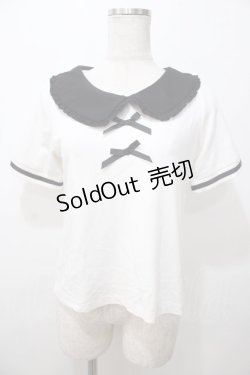 画像1: LIZ LISA / バイカラーリボントップス 0 オフ白 Y-25-08-13-012-LO-TO-SZ-ZI