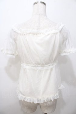 画像2: LIZ LISA / ドットチュール重ねトップス 0 オフ白 Y-25-08-13-013-LO-TO-SZ-ZY