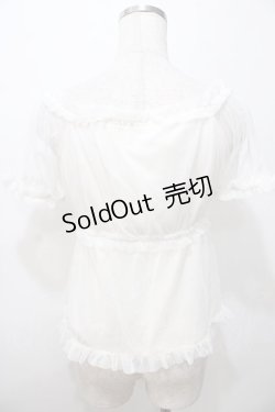 画像2: LIZ LISA / ドットチュール重ねトップス 0 オフ白 Y-25-08-13-013-LO-TO-SZ-ZH