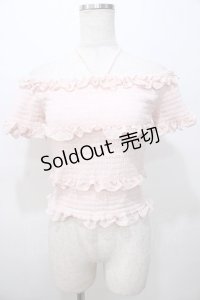 LIZ LISA / シャーリングオフショルトップス 0 ピンク Y-25-08-13-016-LO-TO-SZ-ZI