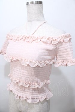 画像3: LIZ LISA / シャーリングオフショルトップス 0 ピンク Y-25-08-13-016-LO-TO-SZ-ZY