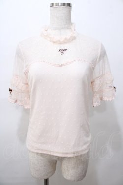 画像1: LIZ LISA / ドットメッシュトップス 0 ピンク Y-25-08-13-017-LO-TO-SZ-ZY
