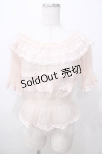 LIZ LISA / リボンレースチュールブラウス 0 ピンク Y-25-08-13-018-LO-TO-SZ-ZY