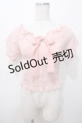 LIZ LISA / シャーリングトップス 0 ピンク Y-25-08-13-019-LO-TO-SZ-ZY