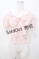 LIZ LISA / シャーリングトップス 0 ピンク Y-25-08-13-019-LO-TO-SZ-ZY