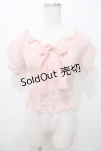 LIZ LISA / シャーリングトップス 0 ピンク Y-25-08-13-019-LO-TO-SZ-ZY