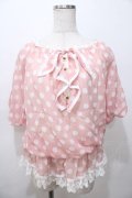 LIZ LISA / ドット柄オフショルトップス 0 ピンク Y-25-08-13-020-LO-TO-SZ-ZY