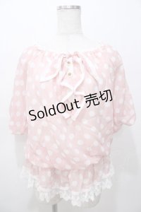 LIZ LISA / ドット柄オフショルトップス 0 ピンク Y-25-08-13-020-LO-TO-SZ-ZY