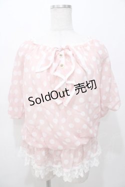 画像1: LIZ LISA / ドット柄オフショルトップス 0 ピンク Y-25-08-13-020-LO-TO-SZ-ZY