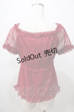 画像2: LIZ LISA / ドットチュール重ねトップス 0 アカ Y-25-08-13-021-LO-TO-SZ-ZI