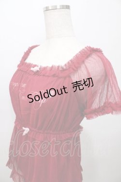 画像3: LIZ LISA / ドットチュール重ねトップス 0 アカ Y-25-08-13-021-LO-TO-SZ-ZI