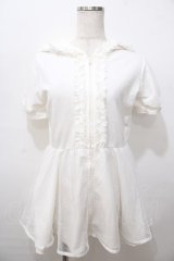LIZ LISA / ドットチュールフリルパーカー 0 白 Y-25-08-13-022-LO-TO-SZ-ZY