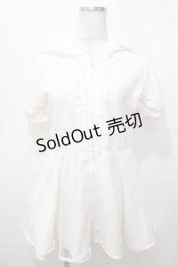 LIZ LISA / ドットチュールフリルパーカー 0 白 Y-25-08-13-022-LO-TO-SZ-ZY