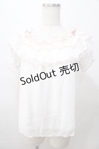 LIZ LISA / スモッキング刺繍オフショルトップス 0 白×ピンク Y-25-08-13-024-LO-TO-SZ-ZH