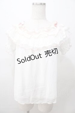 画像1: LIZ LISA / スモッキング刺繍オフショルトップス 0 白×ピンク Y-25-08-13-024-LO-TO-SZ-ZH