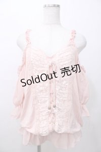 LIZ LISA / 肩あき編み上げトップス 0 ピンク Y-25-08-13-003-LO-TO-HR-ZY