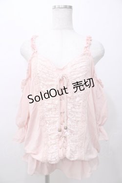 画像1: LIZ LISA / 肩あき編み上げトップス 0 ピンク Y-25-08-13-003-LO-TO-HR-ZY