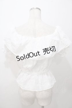 画像2: LIZ LISA / 花刺繍オフショルブラウス 0 白 Y-25-08-13-027-LO-BL-SZ-ZI