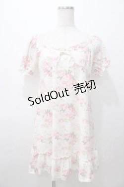 画像1: LIZ LISA / バラ起毛オフショルミニワンピ 0 オフ白 Y-25-08-13-032-LO-OP-SZ-ZI