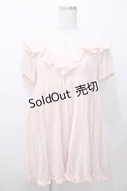 画像1: LIZ LISA / 総レースフリルチュニック 0 ピンク Y-25-08-13-033-LO-OP-SZ-ZH