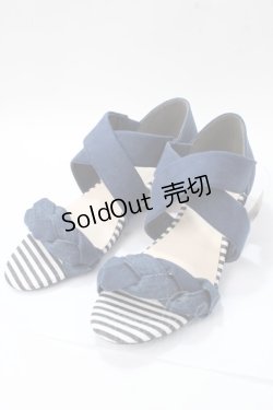 画像1: axes femme / 編み込みクロスベルトサンダル M 紺 Y-25-08-15-043-AX-SH-SZ-ZT501
