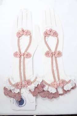 画像1: Hoshibako Works / 彩花磁　レース手袋  ピンク Y-25-08-15-006-LO-ZA-SZ-ZY