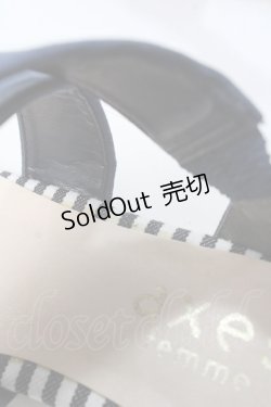画像5: axes femme / 編み込みクロスベルトサンダル M 紺 Y-25-08-15-043-AX-SH-SZ-ZT501