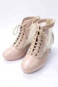 axes femme / チュールレースアップブーツ M ベージュ Y-25-08-15-044-AX-SH-SZ-ZY