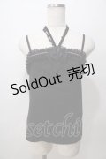axes femme / ホルター付コサージュキャミ M 黒 Y-25-08-15-046-AX-TO-SZ-ZY