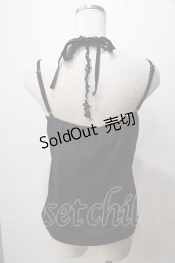 画像2: axes femme / ホルター付コサージュキャミ M 黒 Y-25-08-15-046-AX-TO-SZ-ZY