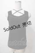 axes femme / ビジューホルター付きタンクトップ M 黒 Y-25-08-15-048-AX-TO-SZ-ZY