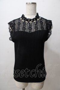 axes femme / パールデザインビスチェプルオーバー M 黒 Y-25-08-15-049-AX-TO-SZ-ZY