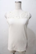 axes femme / 繊細レースタンク M 生成り Y-25-08-15-050-AX-TO-SZ-ZY