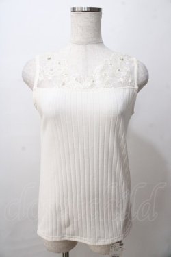 画像1: axes femme / 繊細レースタンク M 生成り Y-25-08-15-050-AX-TO-SZ-ZY