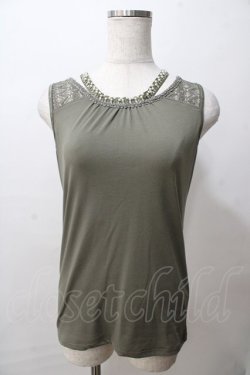 画像1: axes femme / ビジューストラップ付きタンク M カーキ Y-25-08-15-052-AX-TO-SZ-ZY