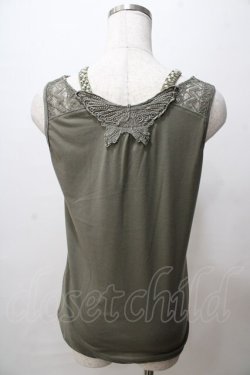 画像2: axes femme / ビジューストラップ付きタンク M カーキ Y-25-08-15-052-AX-TO-SZ-ZY