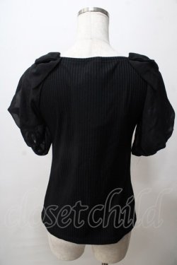 画像2: axes femme POETIQUE / スカラップシフォン袖トップス M 黒 Y-25-08-15-053-AX-TO-SZ-ZY