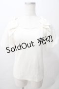 axes femme POETIQUE / スカラップシフォン袖トップス M 生成り Y-25-08-15-054-AX-TO-SZ-ZY