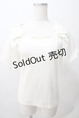 axes femme POETIQUE / スカラップシフォン袖トップス M 生成り Y-25-08-15-054-AX-TO-SZ-ZY