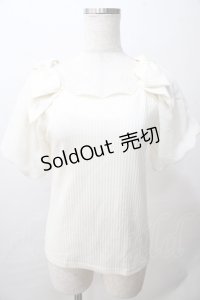 axes femme POETIQUE / スカラップシフォン袖トップス M 生成り Y-25-08-15-054-AX-TO-SZ-ZY