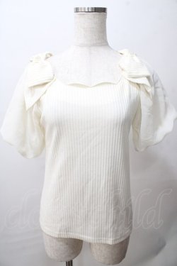 画像1: axes femme POETIQUE / スカラップシフォン袖トップス M 生成り Y-25-08-15-054-AX-TO-SZ-ZY