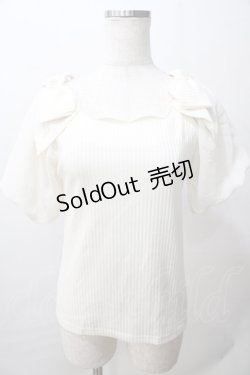 画像1: axes femme POETIQUE / スカラップシフォン袖トップス M 生成り Y-25-08-15-054-AX-TO-SZ-ZY