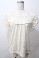 axes femme / 花刺繍チュール切替プルオーバー M 生成り Y-25-08-15-055-AX-TO-SZ-ZY