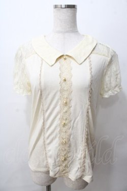 画像1: axes femme / レース使いブラウス風プルオーバー M 生成り Y-25-08-15-057-AX-TO-SZ-ZY